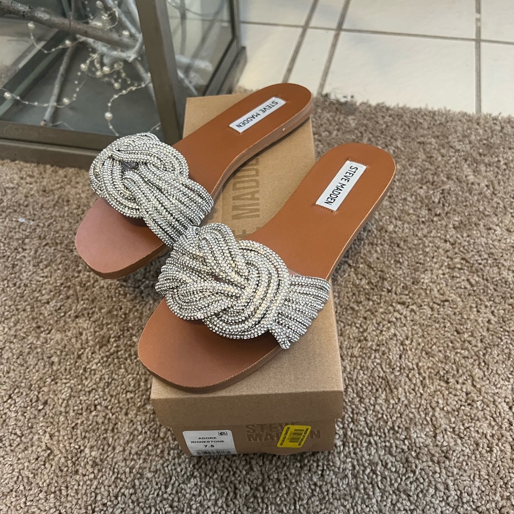 Steve Madden Silver Women's Slide Sandals